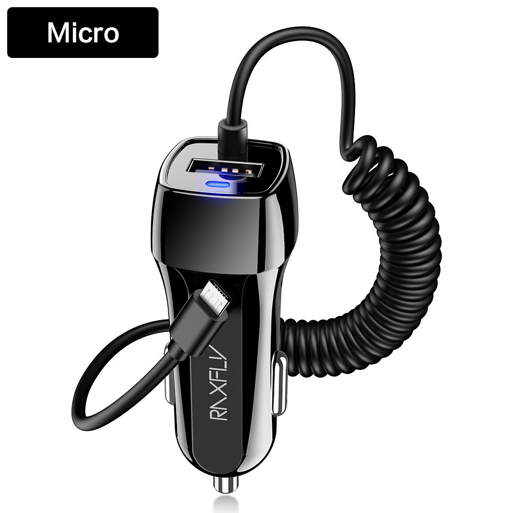 USB Car Phone Charger Spring Wire