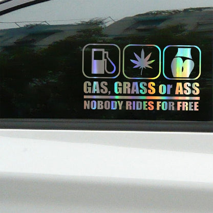 Ass,Gas or grass car sticker