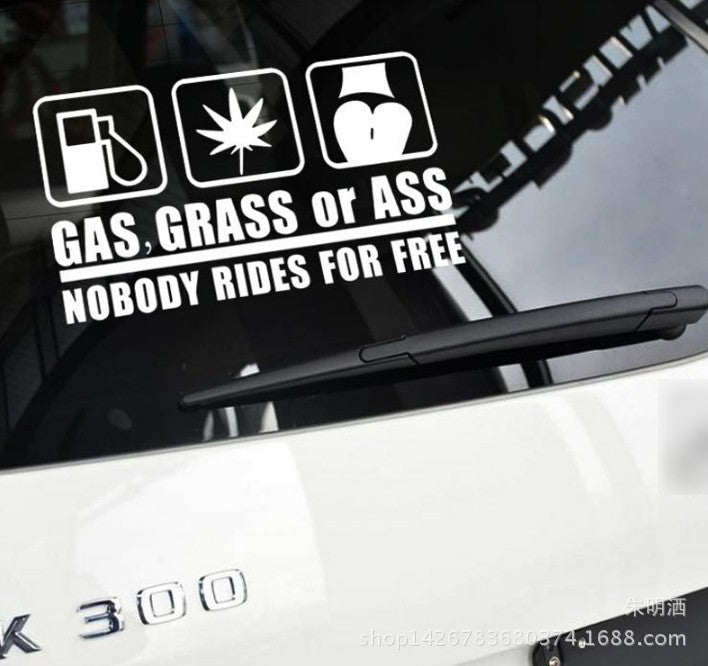 Ass,Gas or grass car sticker