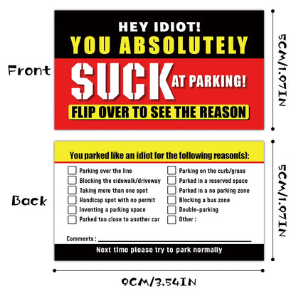 "You Parked Like An Idiot" Cards