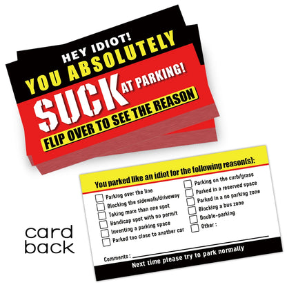 "You Parked Like An Idiot" Cards