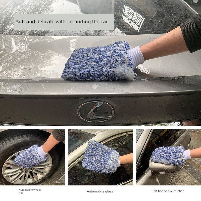 Car Washing Gloves and Sponge Brush