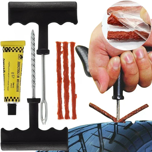 Car Tire Repair Tool Kit with Rubber Strips