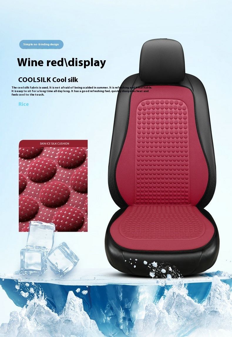 Cool Silk Tie-free Seat Cushion Car Frontco-driving Single Massage